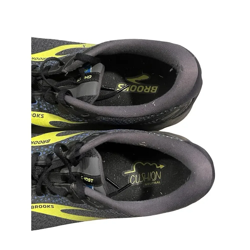 Brooks Ghost 14 Running Shoes Mens 15 D Black Yellow Cushioned Neutral